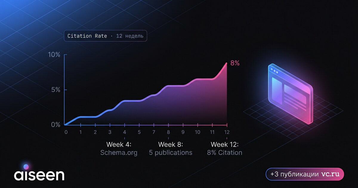 Кейс — SaaS Citation Rate 0→8%
